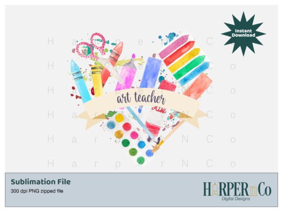 Art Teacher Heart T-Shirt Sublimation