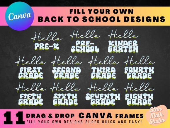 Back-to-School Design Made Effortless: CANVA FRAMES – HELLO GRADE Backto School for Custom Sublimation Creations