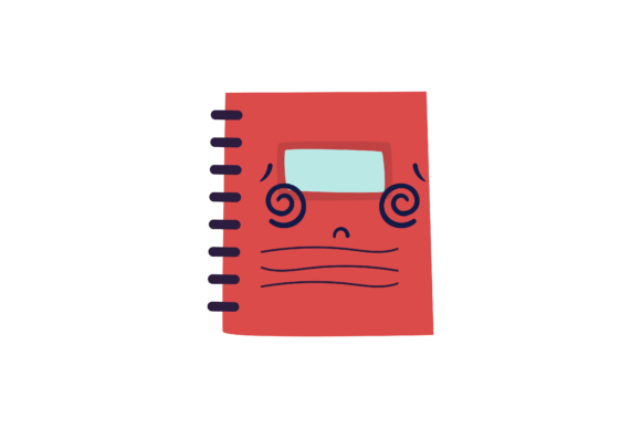 Back to School Red Notebook Kawai Icon