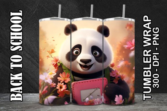 Panda Back to School Tumbler 2: A Digital Design Resource for Custom Sublimation Projects