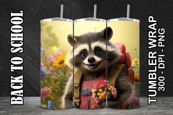 Raccoon Back to School Tumbler 4